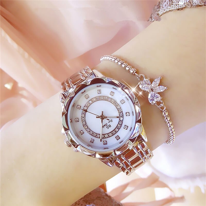 [✔]BS Bee Sister Watch,Diamond Wristwatch,Fashion Women's Watch, Luxury Waterproof Watches for Women,Ladies Quartz Watch