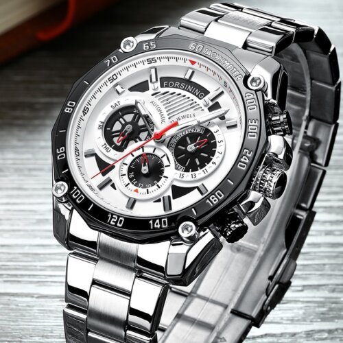 [✔]Forsining Original Men Watches Male Luxury Automatic Mechanical Watch Men Waterproof Full Steel Business Watch
