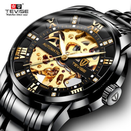 [✔]Original Tevise Watch,Men Watches Male Luxury Automatic Mechanical Watch Men’s Watch, Waterproof Watch Full Steel Business Watch For Men, Luminous Watch