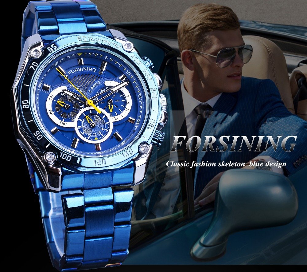 [✔]Forsining Original Men Watches Male Luxury Automatic Mechanical Watch Men Waterproof Full Steel Business Watch