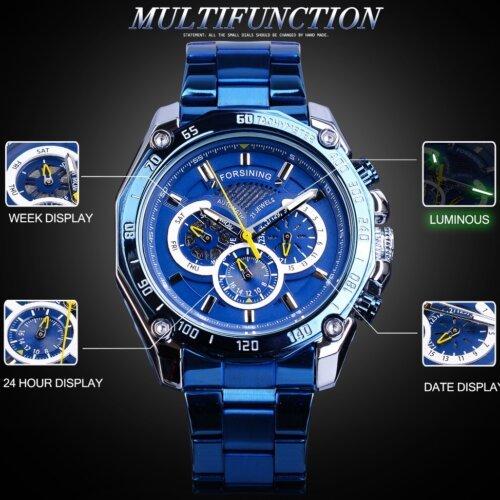 [✔]Forsining Original Men Watches Male Luxury Automatic Mechanical Watch Men Waterproof Full Steel Business Watch