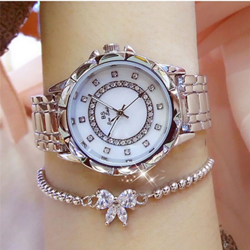 [✔]BS Bee Sister Watch,Diamond Wristwatch,Fashion Women's Watch, Luxury Waterproof Watches for Women,Ladies Quartz Watch