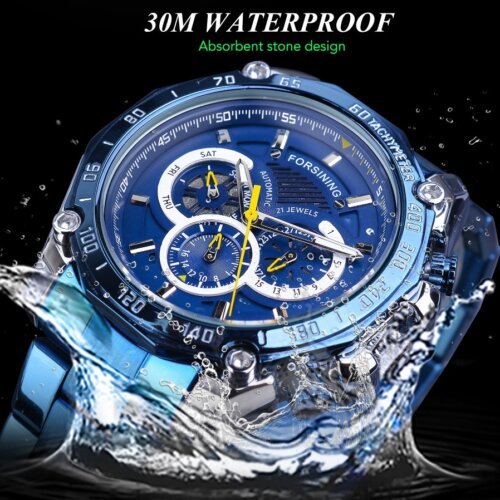 [✔]Forsining Original Men Watches Male Luxury Automatic Mechanical Watch Men Waterproof Full Steel Business Watch