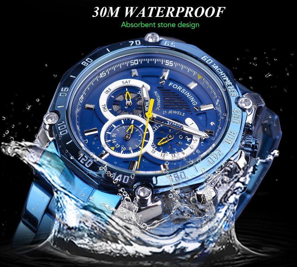 [✔]Forsining Original Men Watches Male Luxury Automatic Mechanical Watch Men Waterproof Full Steel Business Watch