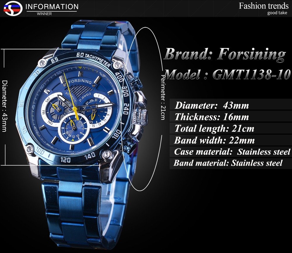 [✔]Forsining Original Men Watches Male Luxury Automatic Mechanical Watch Men Waterproof Full Steel Business Watch