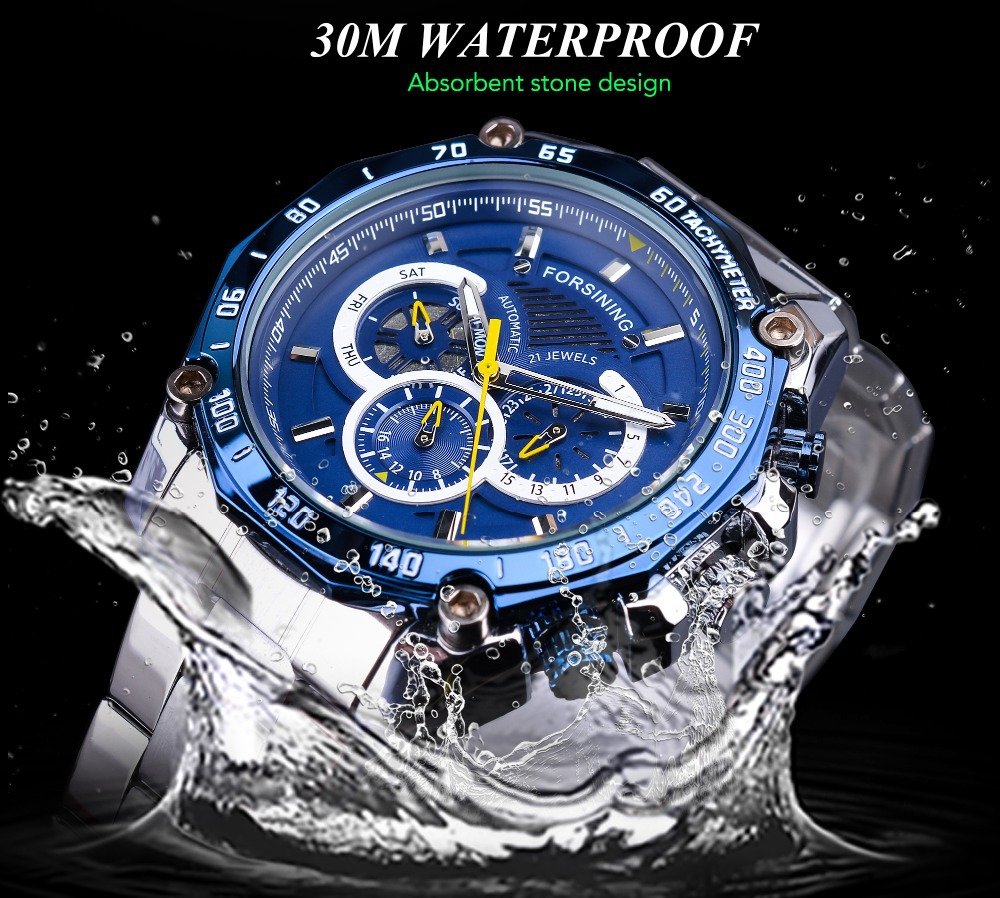 [✔]Forsining Original Men Watches Male Luxury Automatic Mechanical Watch Men Waterproof Full Steel Business Watch