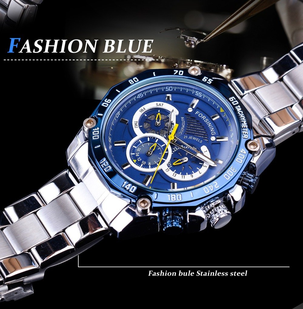 [✔]Forsining Original Men Watches Male Luxury Automatic Mechanical Watch Men Waterproof Full Steel Business Watch