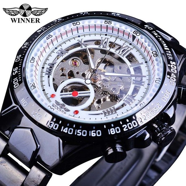 [✔]Winner Original Men Watches Male Luxury Men's Watch, Waterproof Watch Full Steel Business Watch For Men,Luxury Men's Watch, Automatic Mechanical Watch