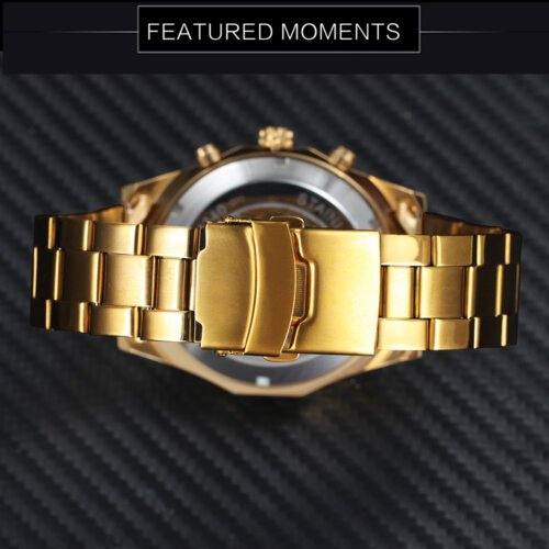 [✔]Winner Original Luxury Men's Casual Watch,Fashion Luminous Waterproof Watch,Skull Hollow Automatic Mechanical Watch