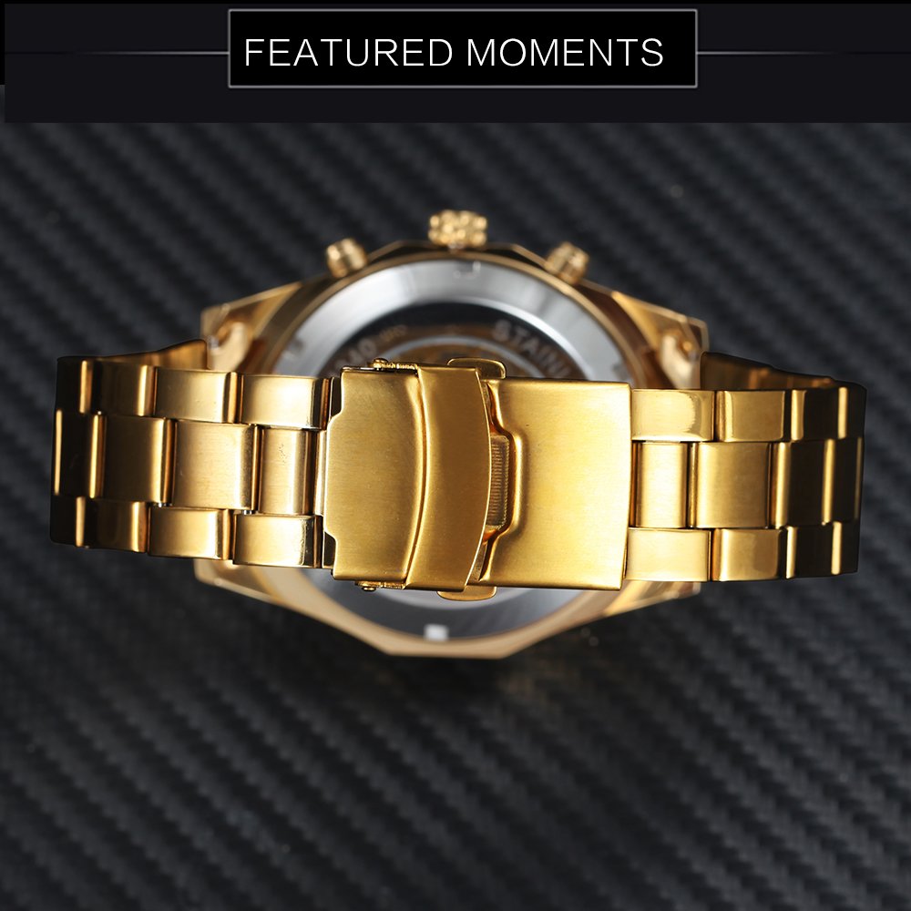 [✔]Winner Original Luxury Men's Casual Watch,Fashion Luminous Waterproof Watch,Skull Hollow Automatic Mechanical Watch