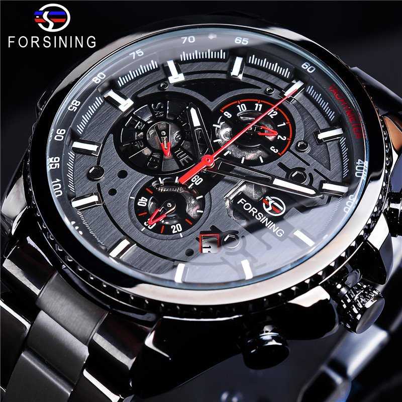 [✔]Forsining Original Men Watches Male Luxury Automatic Mechanical Watch Men's Watch, Waterproof Watch Full Steel Business Watch For Men