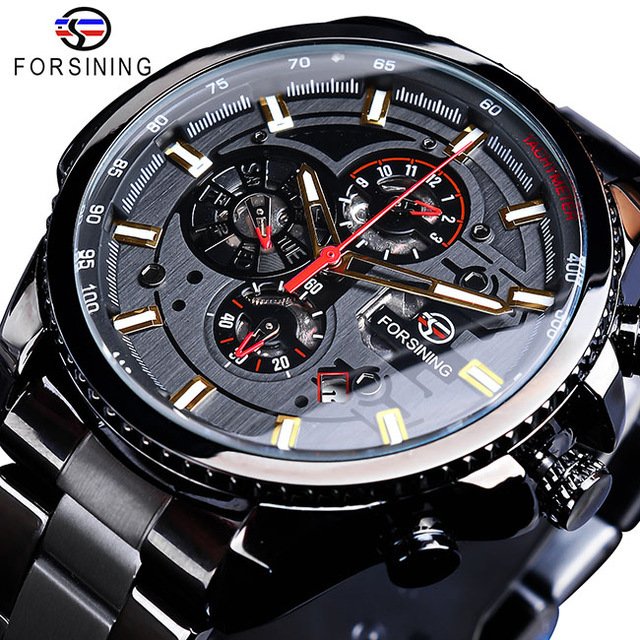 [✔]Forsining Original Men Watches Male Luxury Automatic Mechanical Watch Men's Watch, Waterproof Watch Full Steel Business Watch For Men