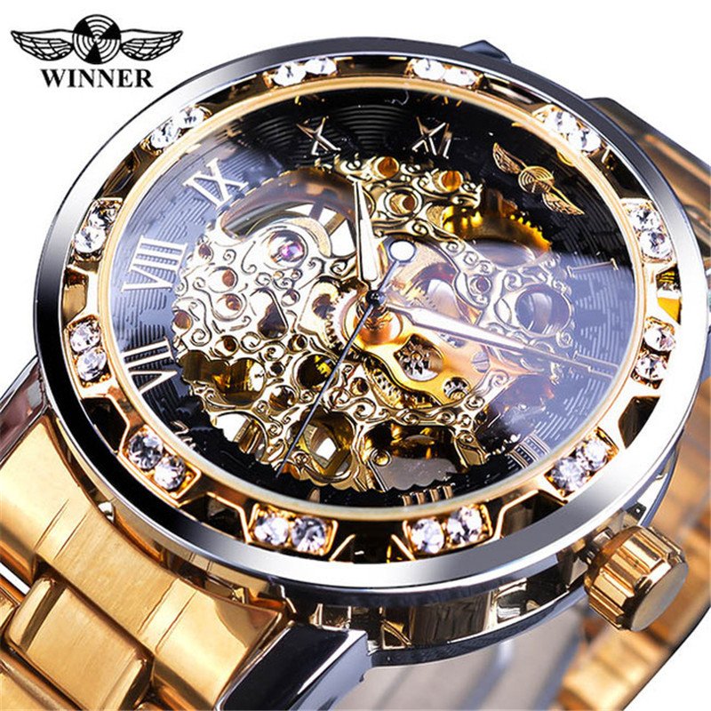 [✔]Winner Original Men Watches Male Luxury Mechanical Watch Men's Watch, Full Steel Business Watch For Men