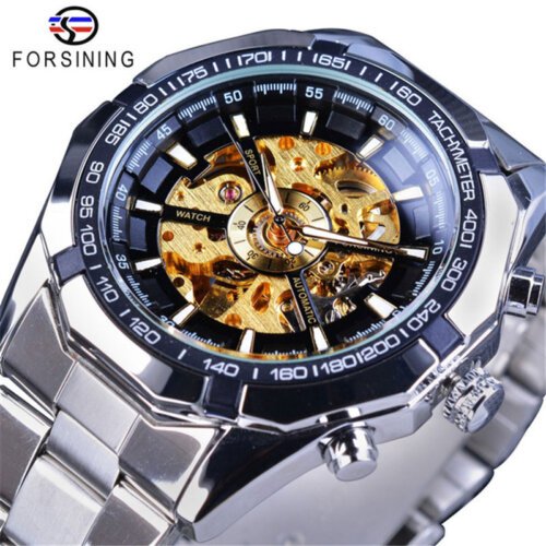 [✔]Forsining Original Men Watches Male Luxury Men's Watch, Waterproof Watch Full Steel Business Watch For Men,Luxury Men's Watch, Automatic Mechanical Watch
