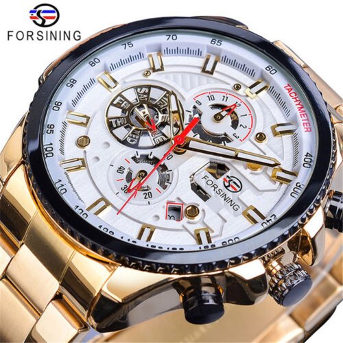 [✔]Forsining Original Men Watches Male Luxury Automatic Mechanical Watch Men's Watch, Waterproof Watch Full Steel Business Watch For Men