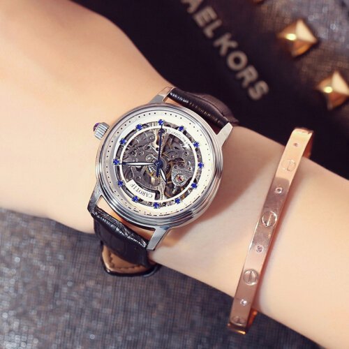 [✔] CAROTIF Luxury Women's Watch, Stylish Automatic Mechanical Watch for Women, Hollow Waterproof Luminous Watch,  Fashion Women's Watch, Casual Wristwatch,Women Watches,Fashion Watch for Women