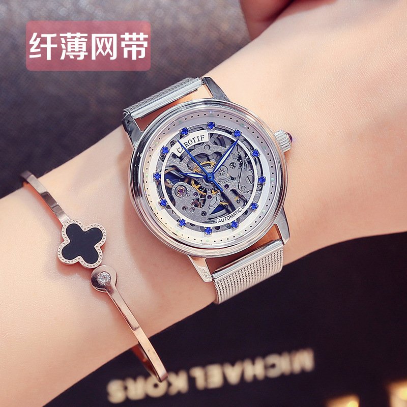 [✔] CAROTIF Luxury Women's Watch, Stylish Automatic Mechanical Watch for Women, Hollow Waterproof Luminous Watch,  Fashion Women's Watch, Casual Wristwatch,Women Watches,Fashion Watch for Women