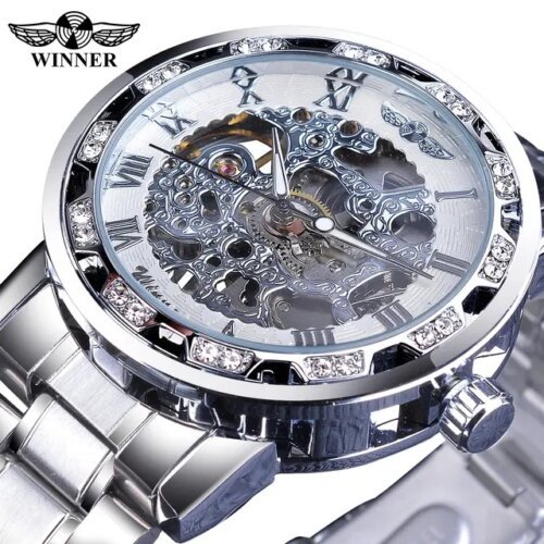 [✔]Winner Original Men Watches Male Luxury Mechanical Watch Men's Watch, Full Steel Business Watch For Men