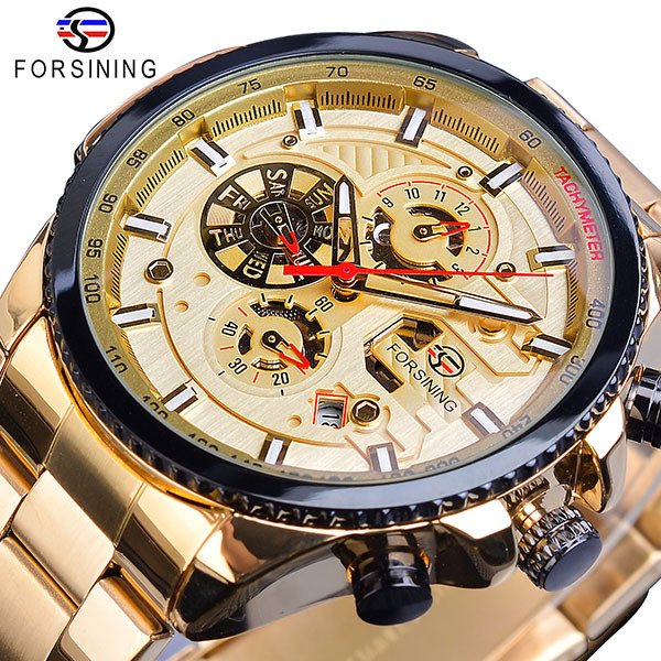 [✔]Forsining Original Men Watches Male Luxury Automatic Mechanical Watch Men's Watch, Waterproof Watch Full Steel Business Watch For Men