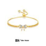 Luxury Jewelry, BS Bee Sister Watch Accessories, Fashion Butterfly Diamond Adjustable Bracelet , Gifts for Girlfriend and Mother