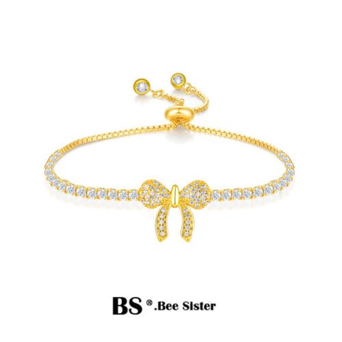 Luxury Jewelry, BS Bee Sister Watch Accessories, Fashion Butterfly Diamond Adjustable Bracelet , Gifts for Girlfriend and Mother