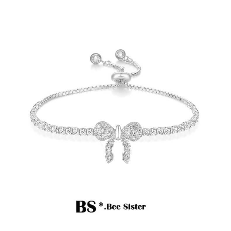 Luxury Jewelry, BS Bee Sister Watch Accessories, Fashion Butterfly Diamond Adjustable Bracelet , Gifts for Girlfriend and Mother