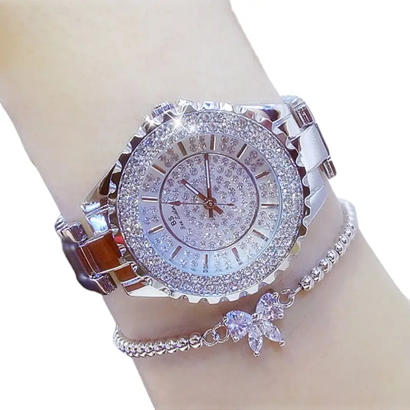 [✔]Bs Bee Sister Watch,  Fashion Women's Watch, Casual Wristwatch,Quartz Watch, Full Diamond Crystal Watch