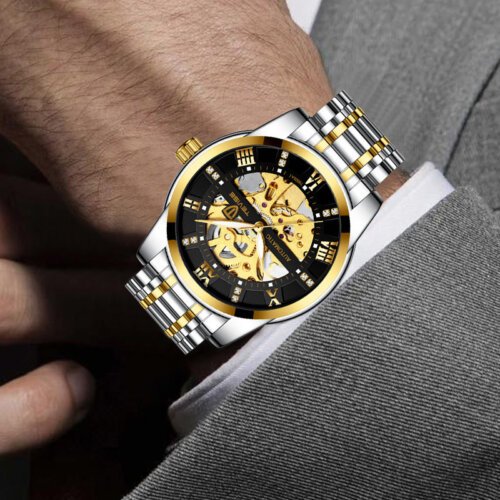 [✔]Original Tevise Watch,Men Watches Male Luxury Automatic Mechanical Watch Men’s Watch, Waterproof Watch Full Steel Business Watch For Men, Luminous Watch