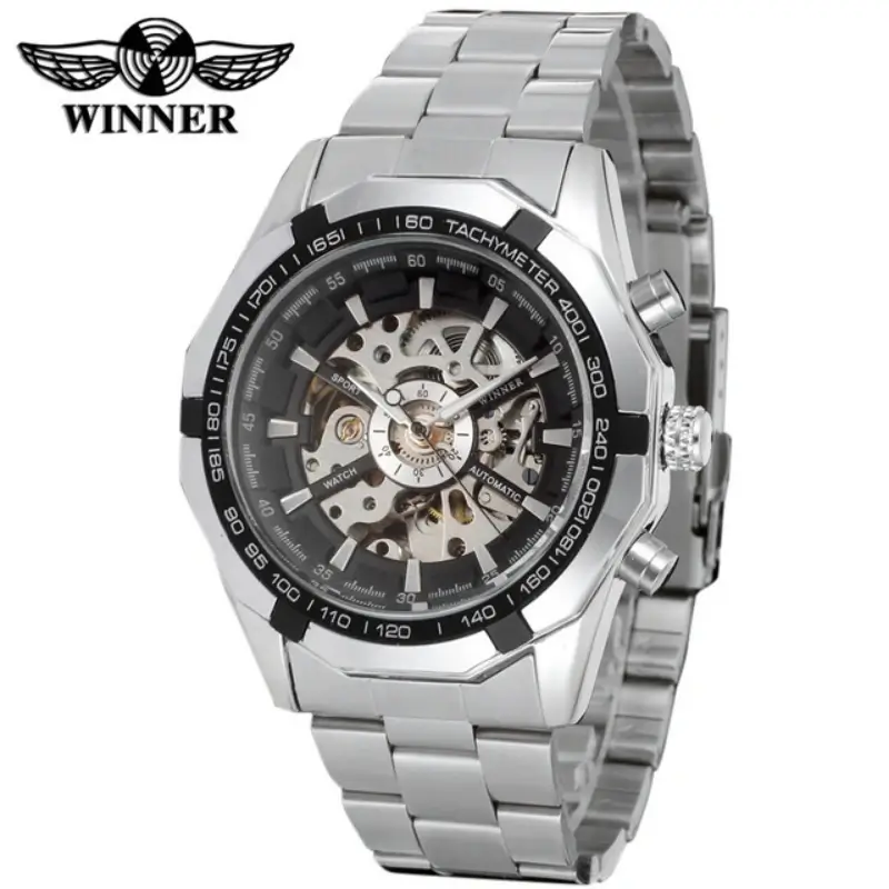 [✔]Winner Original Authentic Full Hollow Men's Automatic Mechanical Watch, Men Business Watch