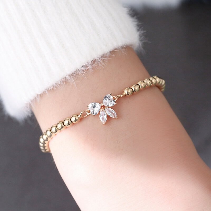 Luxury Jewelry, BS Bee Sister Watch Accessories, Fashion Butterfly Diamond Adjustable Bracelet , Gifts for Girlfriend and Mother