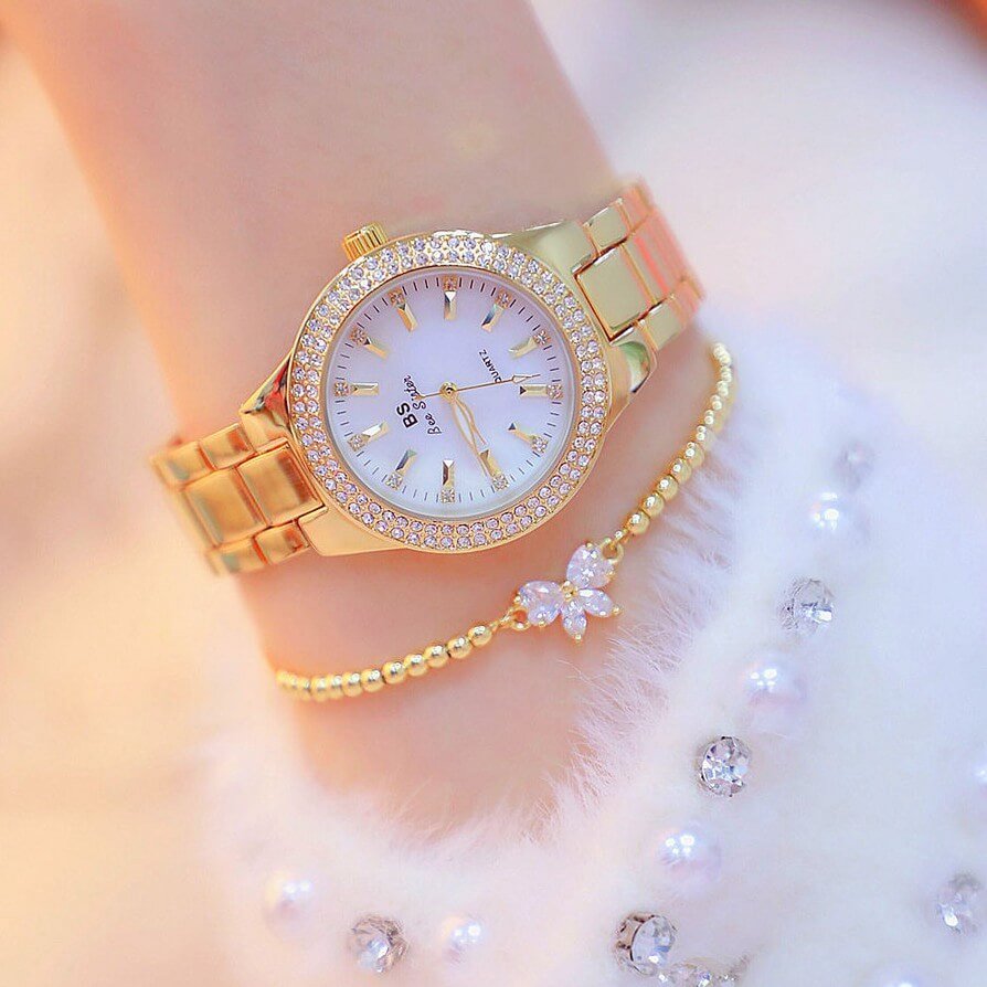 Luxury Jewelry, BS Bee Sister Watch Accessories, Fashion Butterfly Diamond Adjustable Bracelet , Gifts for Girlfriend and Mother