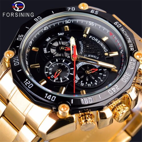 [✔]Forsining Original Men Watches Male Luxury Automatic Mechanical Watch Men Waterproof Full Steel Business Watch