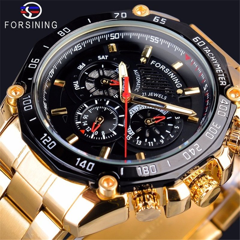 [✔]Forsining Original Men Watches Male Luxury Automatic Mechanical Watch Men Waterproof Full Steel Business Watch