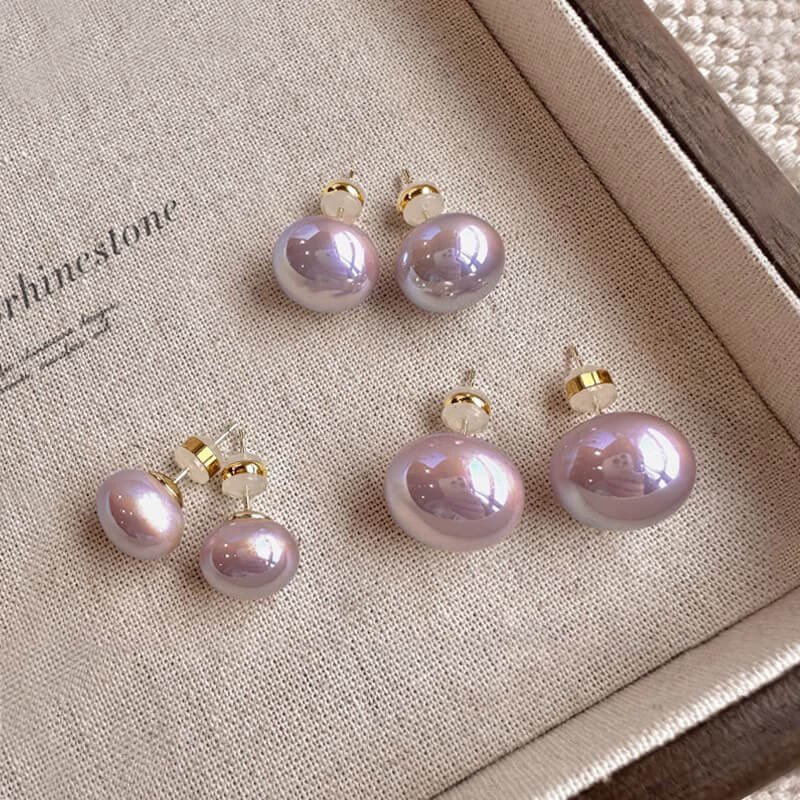 Exquisite Aurora Purple Pearl Earrings for Women, Fashion Women's Earrings, Luxury Jewelry
