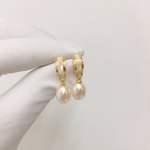 Fashion Women's Earrings, Luxury Jewelry, Natural Freshwater Pearl Earrings, Seashells, Teardrop Shaped Pearl Earrings, S925 Sterling Silver Earrings