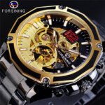 [✔]Forsining Original Automatic Mechanical Watch,New Stainless Steel Sports Men's Watch,Hollow Business Casual Wristwatch