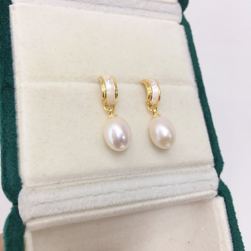 Fashion Women's Earrings, Luxury Jewelry, Natural Freshwater Pearl Earrings, Seashells, Teardrop Shaped Pearl Earrings, S925 Sterling Silver Earrings