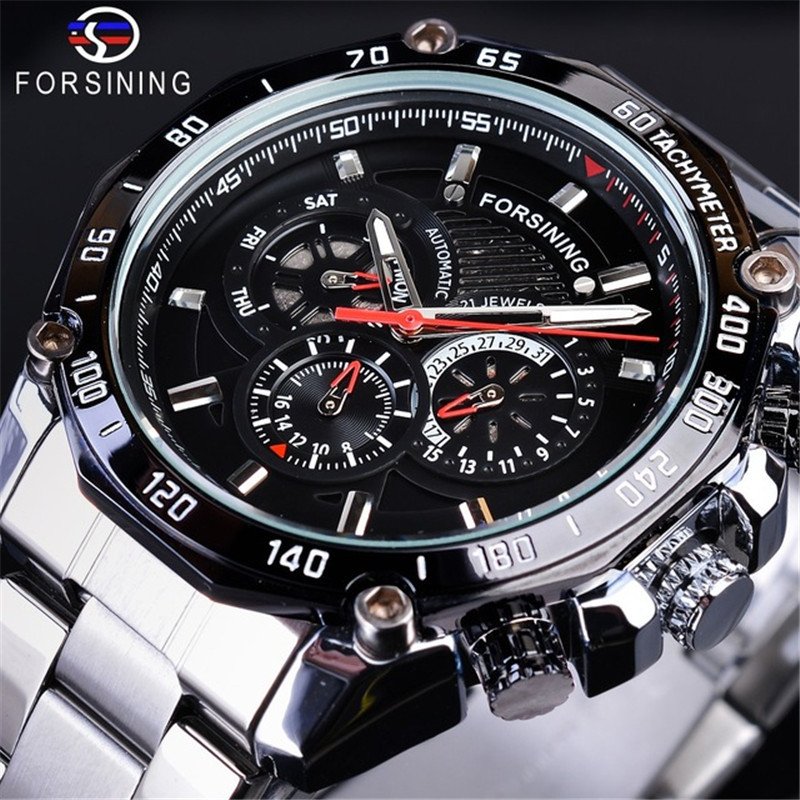 [✔]Forsining Original Men Watches Male Luxury Automatic Mechanical Watch Men Waterproof Full Steel Business Watch