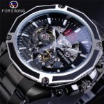 [✔]Forsining Original Automatic Mechanical Watch,New Stainless Steel Sports Men's Watch,Hollow Business Casual Wristwatch