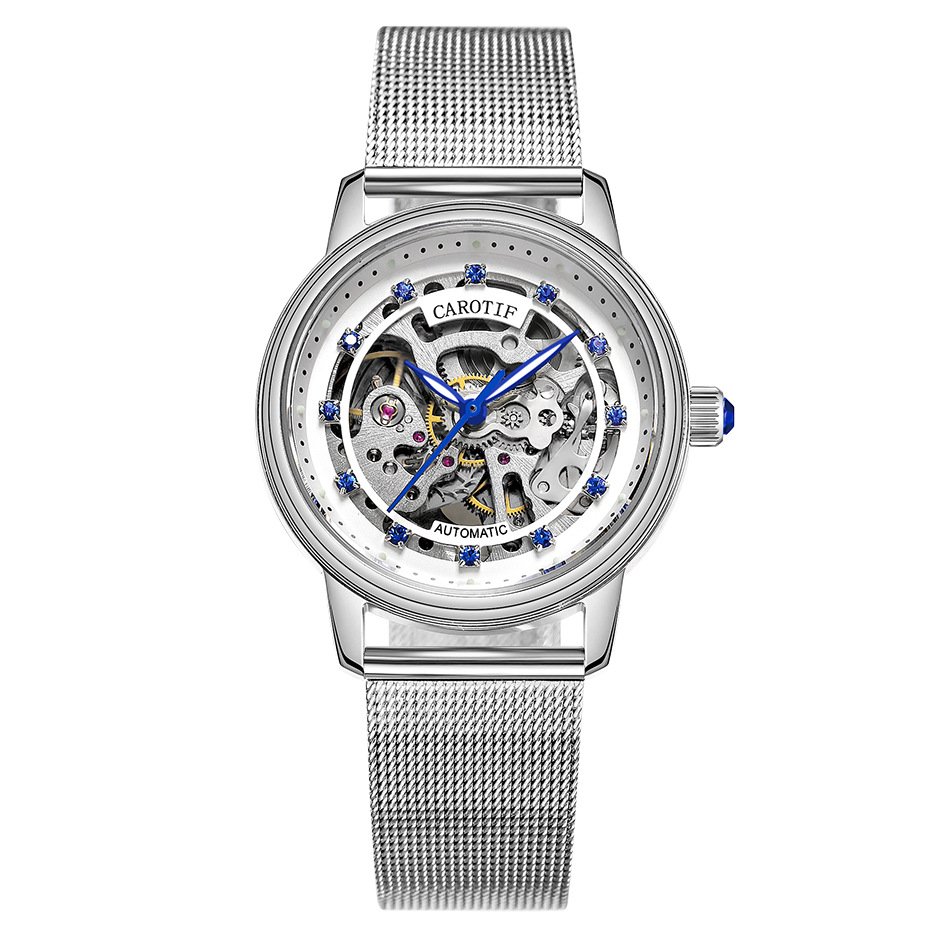 [✔] CAROTIF Luxury Women's Watch, Stylish Automatic Mechanical Watch for Women, Hollow Waterproof Luminous Watch,  Fashion Women's Watch, Casual Wristwatch,Women Watches,Fashion Watch for Women