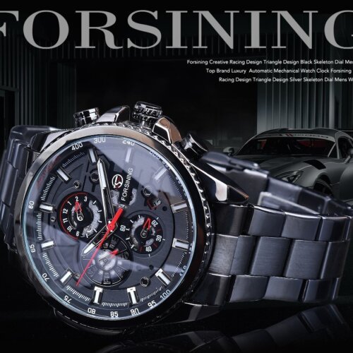 [✔]Forsining Original Men Watches Male Luxury Automatic Mechanical Watch Men's Watch, Waterproof Watch Full Steel Business Watch For Men
