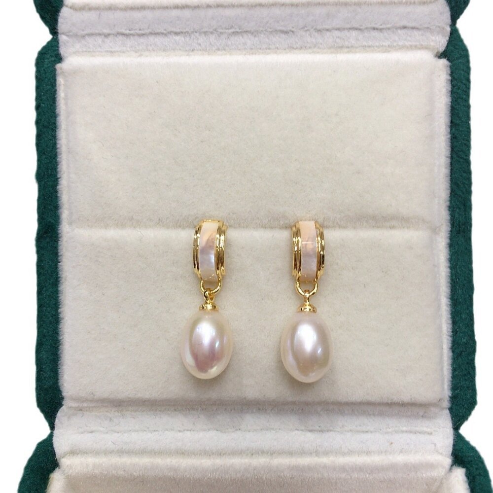 Fashion Women's Earrings, Luxury Jewelry, Natural Freshwater Pearl Earrings, Seashells, Teardrop Shaped Pearl Earrings, S925 Sterling Silver Earrings