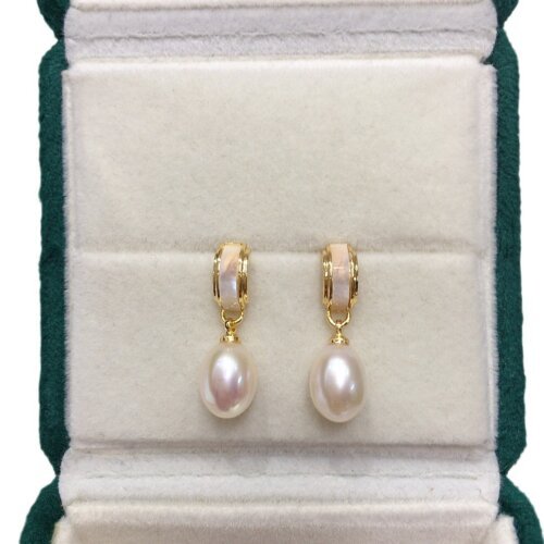 Fashion Women's Earrings, Luxury Jewelry, Natural Freshwater Pearl Earrings, Seashells, Teardrop Shaped Pearl Earrings, S925 Sterling Silver Earrings