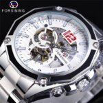 [✔]Forsining Original Automatic Mechanical Watch,New Stainless Steel Sports Men's Watch,Hollow Business Casual Wristwatch
