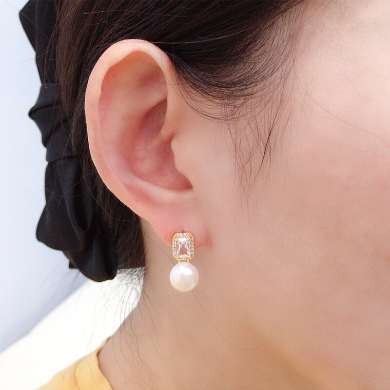 Fashion Women's Earrings, Luxury Jewelry, Natural Freshwater Pearl Earrings, Ice Crystal Zircon Earrings, Teardrop Shaped Pearl Earrings, S925 Sterling Silver Earrings