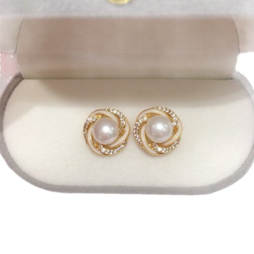 Fashion Women's Earrings, Luxury Jewelry, Natural Freshwater Pearl Earrings,Ice Crystal Zircon Flower Earrings, S925 Sterling Silver Earrings