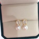Fashion Women's Earrings, Luxury Jewelry, Natural Freshwater Pearl Earrings, Ice Crystal Zircon Earrings, Teardrop Shaped Pearl Earrings, S925 Sterling Silver Earrings