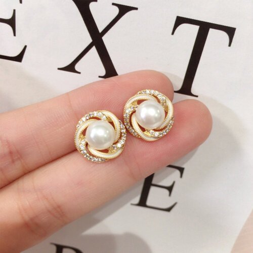 Fashion Women's Earrings, Luxury Jewelry, Natural Freshwater Pearl Earrings,Ice Crystal Zircon Flower Earrings, S925 Sterling Silver Earrings