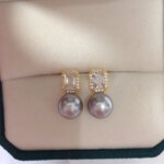 Fashion Women's Earrings, Luxury Jewelry, Natural Freshwater Pearl Earrings, Ice Crystal Zircon Earrings, Teardrop Shaped Pearl Earrings, S925 Sterling Silver Earrings