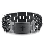 Women's Bracelet Men's Bracelet Cross Double Row Titanium Steel Stainless Steel Couple's Bracelet
